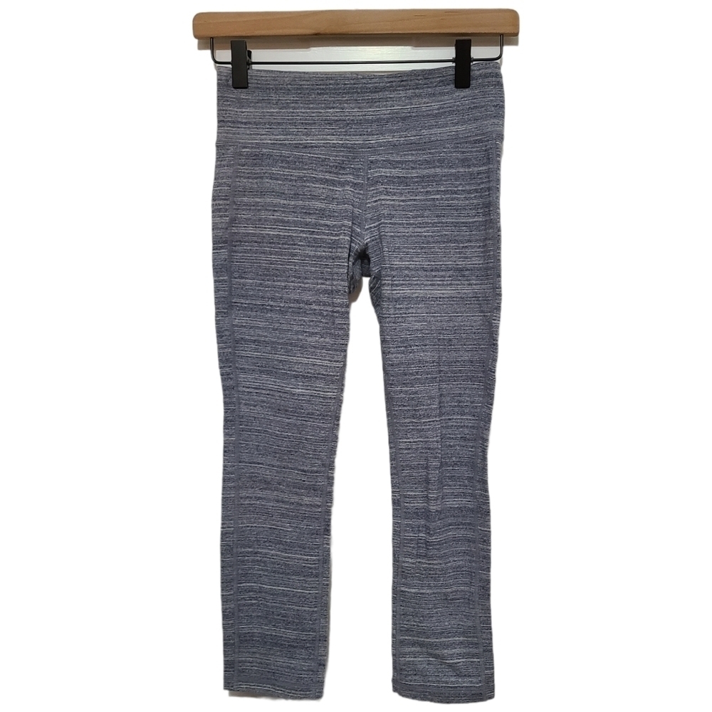 Gapfit Gfast Leggings, High Rise, Heathered Gray, Cropped, Size XS
